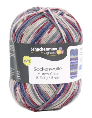 Schachenmayr Sockenwolle 8 fädig, Strumpfwolle bunt, 8fach Sockengarn dick und warm, 150g 300m, Nadelstärke 4 bis 5 mm (5) von Schachenmayr since 1822