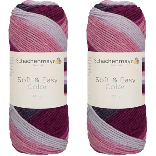 Schachenmayr Soft & Easy Color, 100G Berry Color Handstrickgarne (Packung mit 2) von Schachenmayr since 1822