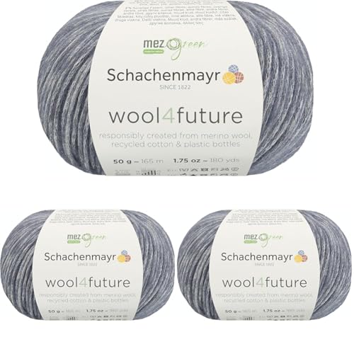 Schachenmayr Wool4Future, 50G Polar Blue Handstrickgarne (Packung mit 3) von Schachenmayr since 1822