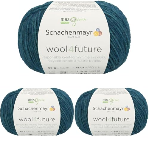 Schachenmayr Wool4Future, 50G peacook Handstrickgarne (Packung mit 3) von Schachenmayr since 1822