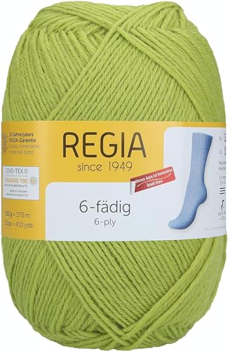 Regia Schachenmayr 6-Fädig Uni, 150G Limette Handstrickgarne von Regia