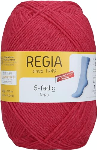 Regia 6-fädig Uni, 150G azalee Handstrickgarne von Regia