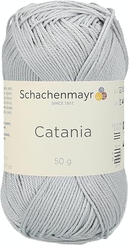 Schachenmayr Catania 9801210-00434 Nebel Handstrickgarn, Häkelgarn, 100% Baumwolle (11,5 x 5,2 x 6 cm) von Schachenmayr since 1822