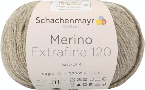 Schachenmayr Merino Extrafine 120, 50G beige meliert Handstrickgarne von Schachenmayr since 1822