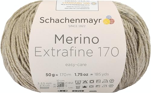 Schachenmayr Merino Extrafine 170, 50G beige meliert Handstrickgarne von Schachenmayr since 1822