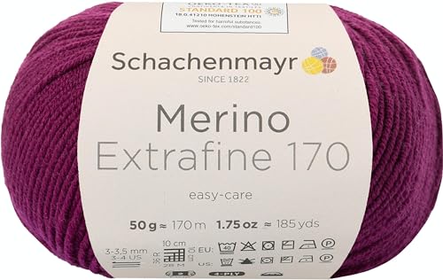 Schachenmayr Merino Extrafine 170, 50G Burgund Handstrickgarne von Schachenmayr since 1822