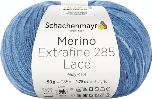 Schachenmayr Merino Extrafine 285 Lace 9807574-00583 denim Handstrickgarn, Häkelgarn, Lacegarn, Schurwolle von Schachenmayr since 1822