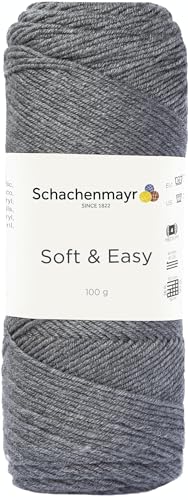 Schachenmayr Soft & Easy, 100G Mittelgrau meliert Handstrickgarne von Schachenmayr since 1822