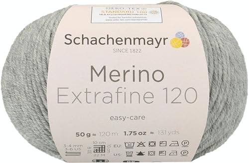 Schachenmayr Merino Extrafine 120, 50G Light Grey Heather Handstrickgarne von Schachenmayr since 1822