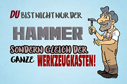 Schatzmix Spruch Du bist Nicht nur der Hammer Metallschild Wanddeko 20x30 cm tin Sign Blechschild, Blech, Mehrfarbig von Schatzmix