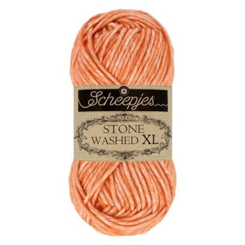 Scheepjes 1665-856 Stone Washed XL Baumwolle Garn, 856 Coral, 1x50g von Scheepjes