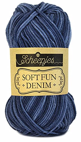 Scheepjes 1672-501 Softfun Denim Baumwolle Garn, Acryl, 501, 1x50g von Scheepjes