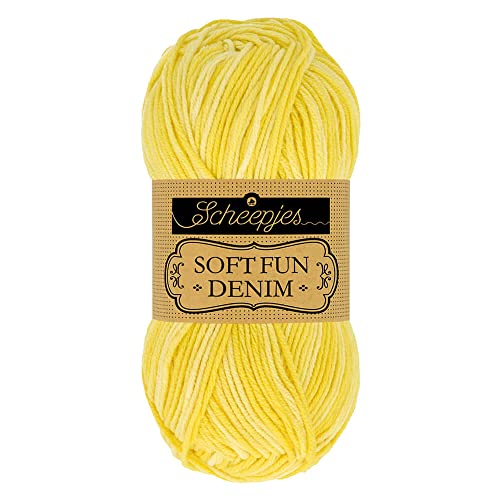 Scheepjes 1672-518_2 Softfun Denim Baumwolle Garn, 10x50g, 10 Count von Scheepjes