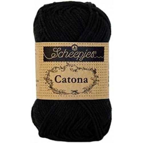 Scheepjes - Scheepjes 110 Jet Schwarz Catona Garn - 1x25g von Scheepjes