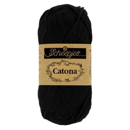 Scheepjes - Scheepjes 110 Jet Schwarz Catona Garn - 1x50g von Scheepjes