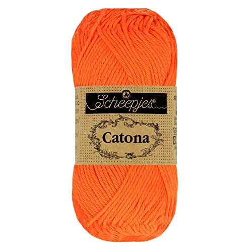 Scheepjes - Scheepjes 603 Neón Naranja Catona Hilo - 1x50g von Scheepjes