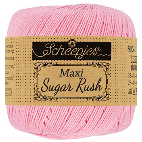 Scheepjes 1694-749 Maxi Sugar Rush Baumwolle Garn, 749 Pink, 1x50g von Scheepjes