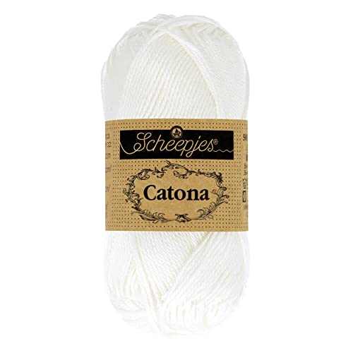 Scheepjes - Scheepjes 106 Schnee Weiße Catona Garn - 10x50g von Scheepjes