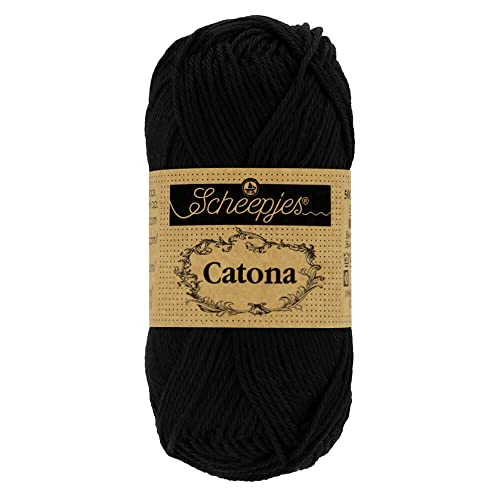 Scheepjes - Scheepjes 110 Jet Schwarz Catona Garn - 10x50g von Scheepjes