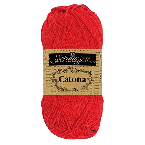 Scheepjes - Scheepjes 115 Heiß Rot Catona Garn - 10x50g von Scheepjes