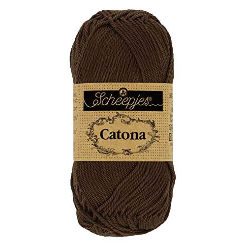 Scheepjes - Scheepjes 162 Schwarz Kaffee Catona Garn - 10x50g von Scheepjes