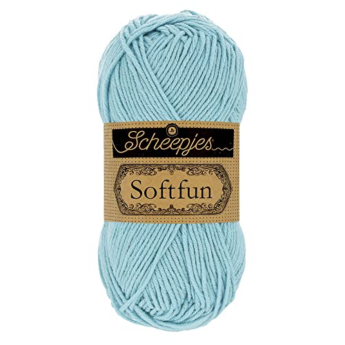 Scheepjes 1592-2 Softfun Baumwolle Garn, 2432 Light Blue, 10x50g, 10 Count von Scheepjes