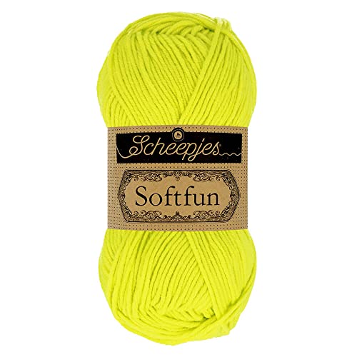 Scheepjes 1592-2 Softfun Baumwolle Garn, 2641 Citrus Lime, 10x50g, 10 Count von Scheepjes