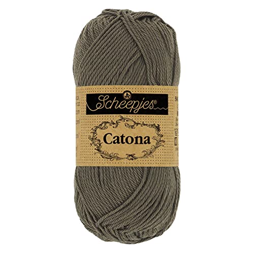 Scheepjes - Scheepjes 387 Dunkel Olive Catona Garn - 10x10g von Scheepjes