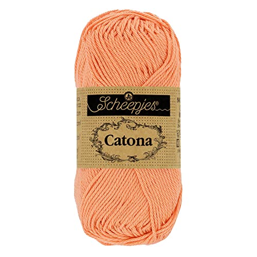 Scheepjes 1704-2 Catona Baumwolle Garn, 524 Apricot, 10x10g, 10 Count von Scheepjes