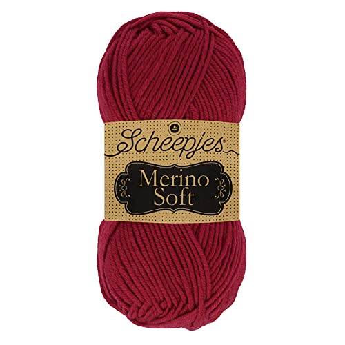 Scheepjes 1679-2 Merino Soft Baumwolle Garn, 50% Superwash-Merinowolle Mikrofaser 25% Acryl, 623 Rothko, 10x50g, 10 Count von Scheepjes