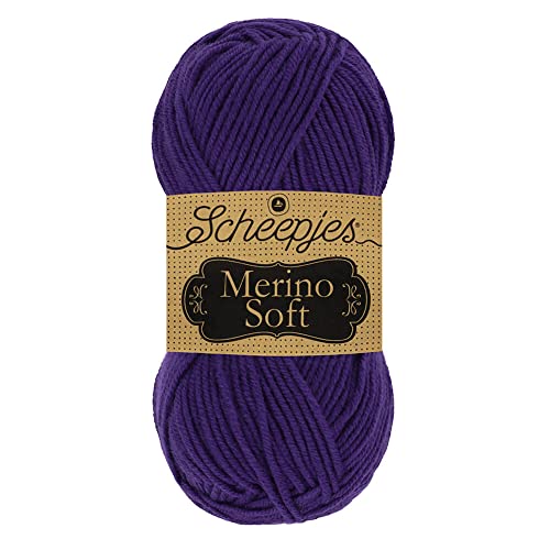 Scheepjes 1679-2 Merino Soft Baumwolle Garn, 50% Superwash-Merinowolle Mikrofaser 25% Acryl, 638 Hockney, 10x50g, 10 Count von Scheepjes