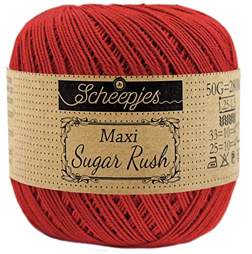 Scheepjes - Scheepjes 722 Rot Maxi Zucker Eilen Garn - 1x50g von Scheepjes