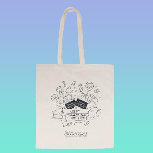 Scheepjes - Scheepjes Logo Schwarz Drucken (39.5x38cm) Illustriert Scrumptious Tragetasche Tasche für Stricken und Häkeln Lieferungen - 1 Stück von Scheepjes