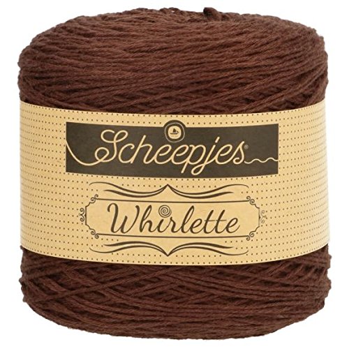 Scheepjes Whirlette | Baumwollgarn braun, Baumwollmischgarn einfarbig uni zum Stricken und Häkeln | (863 Chocolate) von Scheepjes