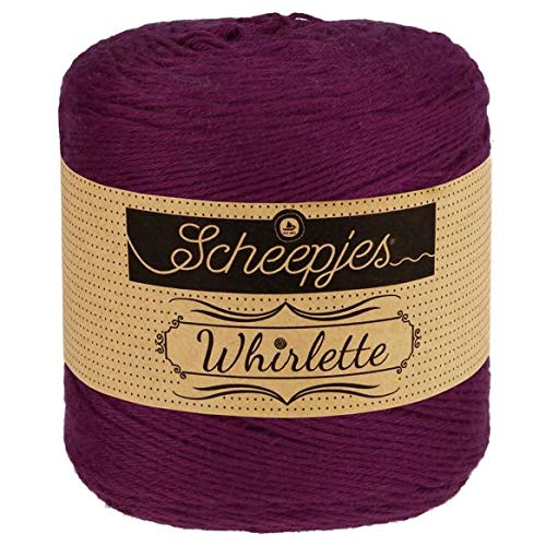 Scheepjes Whirlette | Baumwollgarn lila beere, Baumwollmischgarn einfarbig uni zum Stricken und Häkeln | (874 Pomegranate) von Scheepjes