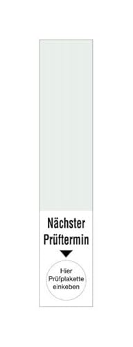 Schilder Klar 1/60 Kabelgrundplaketten Nächster Prüftermin Transparent/Weiß, Folie Selbstklebend, für Prüfplaketten bis 15mm, Maße 20mm x 100mm, 40 Stück von Schilder Klar