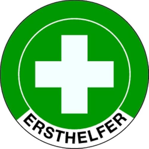 Schilder Klar 2946/60 Ersthelfer, Folie Selbstklebend, Bogen 10 Etiketten á Durchmesser 40mm, Maße 222mm x 93mm von Schilder Klar