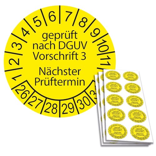 Prüfplakette DGUV Vorschrift 3 - Nächster Prüftermin, 30 mm Durchmesser in Jahresfarbe (1000 Stück, 2026) von Schilderkröten