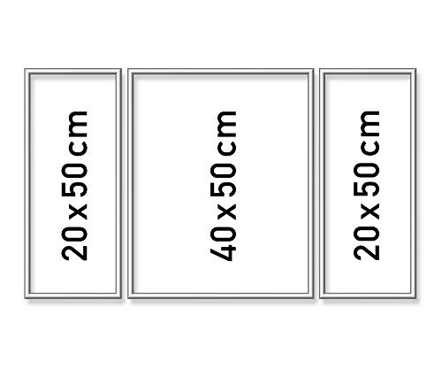 Schipper 605260767 Malen nach Zahlen, Alurahmen Triptychon 50 x 80 cm, Silber matt ohne Glas für Ihr Kunstwerk, einfache Selbstmontage von Schipper