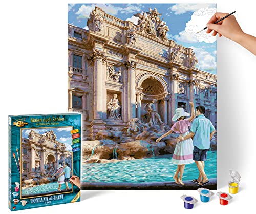 Schipper 609130819 Malen nach Zahlen - Fontana die Trevi in Rom - Bilder malen für Erwachsene, inklusive Pinsel und Acrylfarben, 40 x 50 cm von Schipper