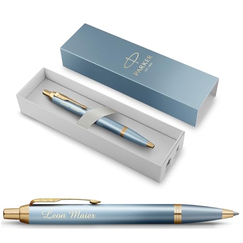 Parker IM Rituals Grey Chrome Kugelschreiber mit Gravur | Premium Stift | Geschenkbox | personalisiertes Geschenk | | Geburtstag (Druckkugelschreiber, TURQUOISE GREEN) von Schmalz®