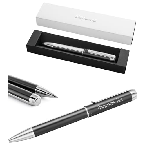 Pelikan Kugelschreiber Pura K40 mit Gravur Geschenk - einzigartige Stifte mit Namen - Kugelschreiber personalisiert (Anthrazit) von Schmalz®