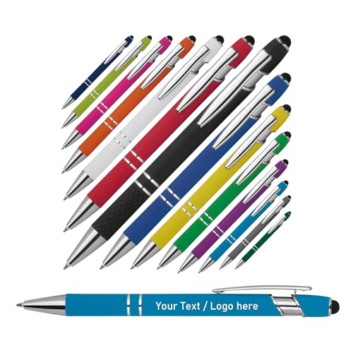 Schmalz® 10 Stück Aluminium Touchpen Kugelschreiber mit Gravur Eddy - personalisiert mit großer Auswahl an Farben - Kugelschreiber als personalisierte Geschenke mit Wunschtext & Logo (10) von Schmalz®