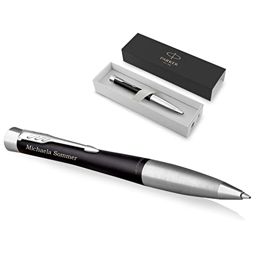 Schmalz® Parker Urban Kugelschreiber Twist mit Gravur | Premium Stift | Geschenkbox | blaue Tinte | edel | personalisiertes Geschenk | Namen | graviert | Jahrestag | Geburtstag (Muted Black C.C.) von Schmalz®