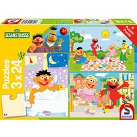 Schmidt Sesamstrasse Sachen machen Puzzle, 3 x 24 Teile von Schmidt