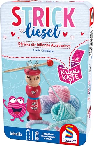 Schmidt Spiele 51604 Strickliesel, Kreativspas in der Metalldose, 4 Jahre to 99 Jahre, Rosa von Schmidt