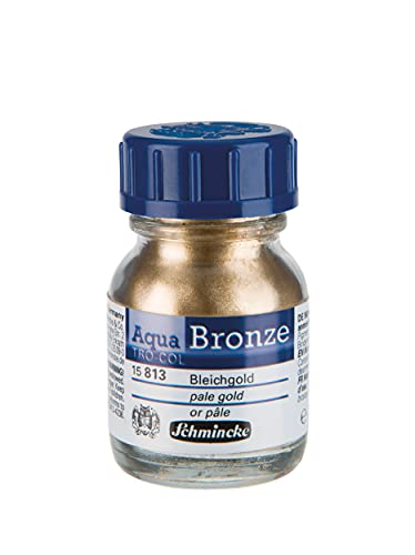 Schmincke - Aqua-Bronze, Bleichgold, 20 ml, 15 813 032, glänzende Metalleffekte auf Gouache- und Aquarellbildern, Papier, Karton, Malpappe, Leinwand von Schmincke