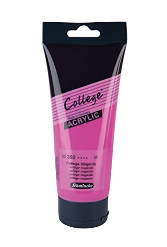 Schmincke - College Acrylic, College Magenta in 200 ml-Tube, 33350014, Acrylfarbe mit Künstler-Pigmenten in hoher Konzentration, deckend und lasierend, lichtecht, seidenmatt von Schmincke