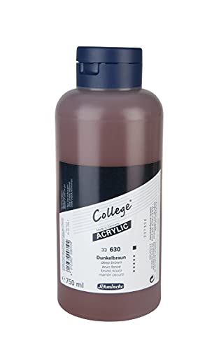 Schmincke - College Acrylic, Dunkelbraun 750 ml, 33630030, Acrylfarbe mit Künstler-Pigmenten in hoher Konzentration, deckend und lasierend, lichtecht, seidenmatt von Schmincke