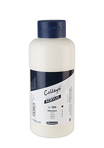 Schmincke - College Acrylic, Elfenbein 750 ml, 33810014, Acrylfarbe mit Künstler-Pigmenten in hoher Konzentration, deckend und lasierend, lichtecht, seidenmatt von Schmincke